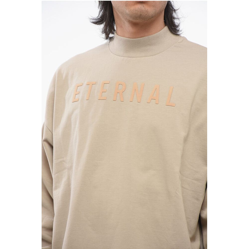 Fear Of God Crew Neck ETERNAL T-Shirt with Cuffs and Flocked Logo