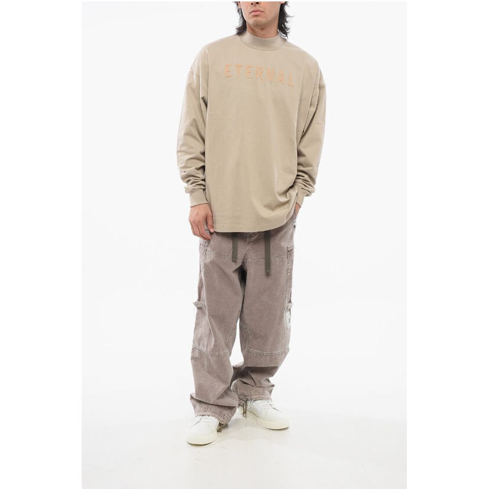 Fear Of God Crew Neck ETERNAL T-Shirt with Cuffs and Flocked Logo