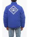 Gucci Nylon Down Jacket with Embroidered Logo and Removable Sleeve