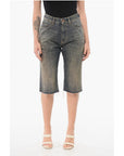 Balenciaga Vintage Washed Denim Shorts with Raw-cut Hem