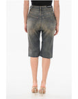 Balenciaga Vintage Washed Denim Shorts with Raw-cut Hem