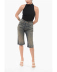 Balenciaga Vintage Washed Denim Shorts with Raw-cut Hem