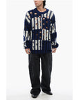 Off-White Distressed Effect SHIBORI Tartan Crewneck Sweater