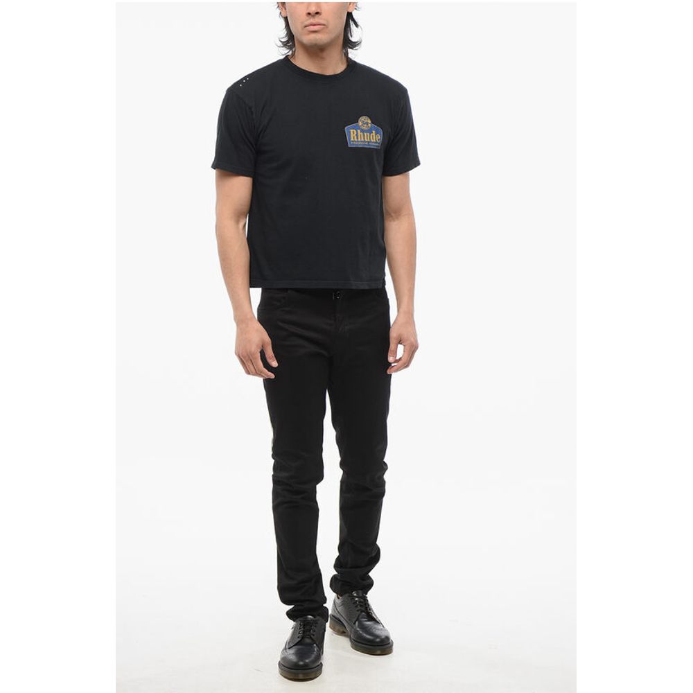 Rhude Cotton Crew-neck T-shirt with Back Maxi Print