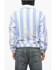 Rhude Awning Striped Terry Cotton 3-Buttons Sweatshirt