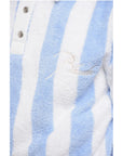 Rhude Awning Striped Terry Cotton 3-Buttons Sweatshirt