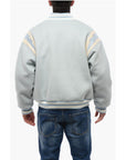 Rhude Wool Bomber with Leather and Snap Buttons