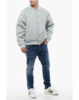 Rhude Wool Bomber with Leather and Snap Buttons
