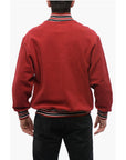 Rhude Terry-Cotton Varsity Sweatshirt with Half Zip