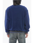 Rhude Terry-Cotton Varsity Sweatshirt with Half Zip