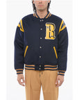 Rhude Wool Bomber with Faux Leather and Snap Buttons