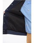 Rhude Wool Bomber with Faux Leather and Snap Buttons