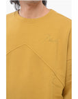 Rhude Fleeced-Cotton Crew-neck Sweatshirt with 2-Pockets