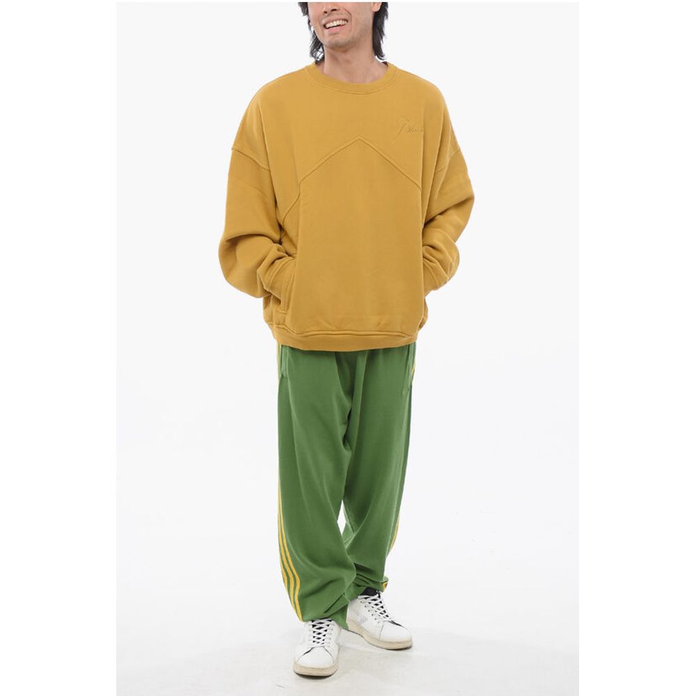 Rhude Fleeced-Cotton Crew-neck Sweatshirt with 2-Pockets