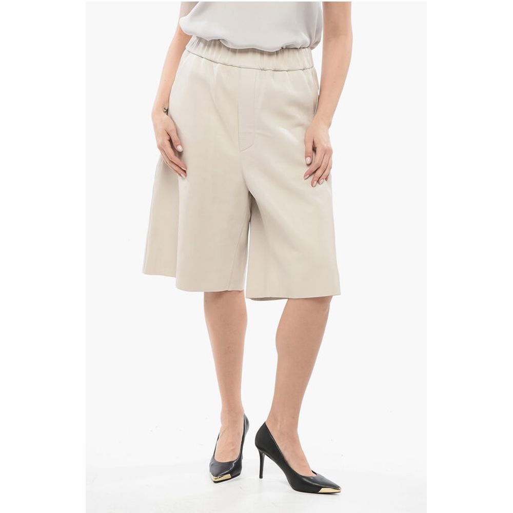 Ami Alexandre Mattiussi Leather Wide Leg Shorts