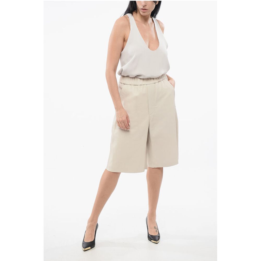Ami Alexandre Mattiussi Leather Wide Leg Shorts