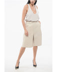 Ami Alexandre Mattiussi Leather Wide Leg Shorts