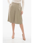 Ami Alexandre Mattiussi Wool Blend Pleated Shorts