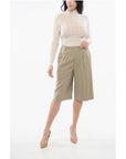 Ami Alexandre Mattiussi Wool Blend Pleated Shorts