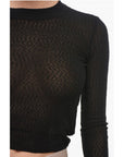 Ami Alexandre Mattiussi Crew Neck See Through Viscose Blend Sweater