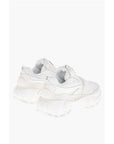 Off-White Solid Color Perforated Fabric Low-Top Sneakers