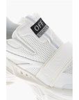 Off-White Solid Color Perforated Fabric Low-Top Sneakers