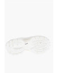 Off-White Solid Color Perforated Fabric Low-Top Sneakers