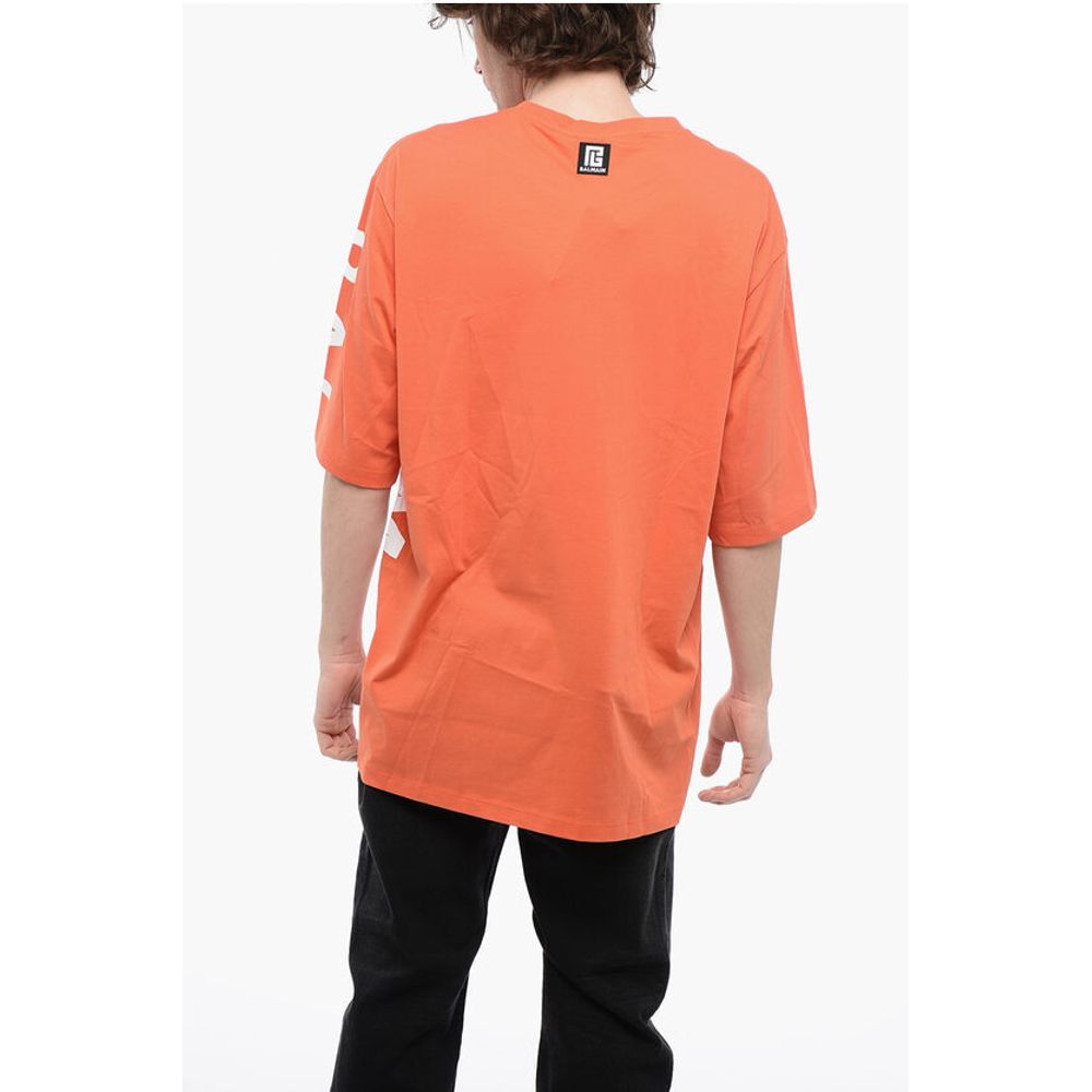 Balmain Cotton Oversized T-Shirt with Printed Logo