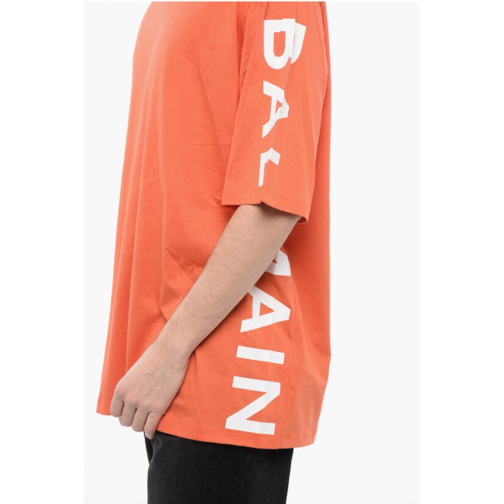 Balmain Cotton Oversized T-Shirt with Printed Logo