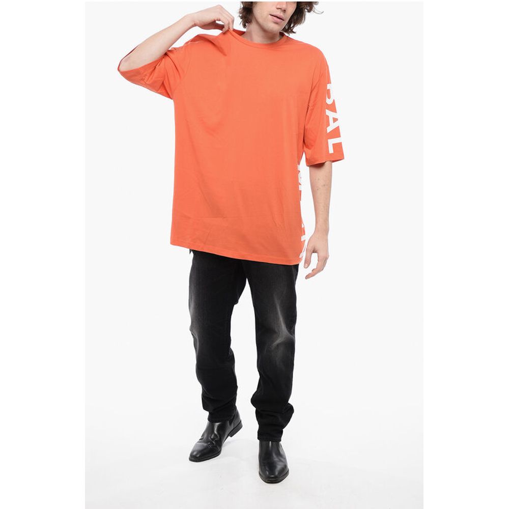 Balmain Cotton Oversized T-Shirt with Printed Logo