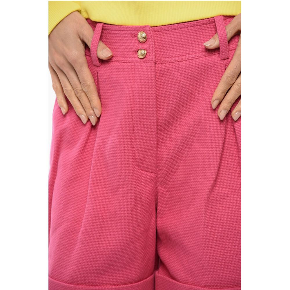 Balmain Single-pleated Cotton Tweed Shorts