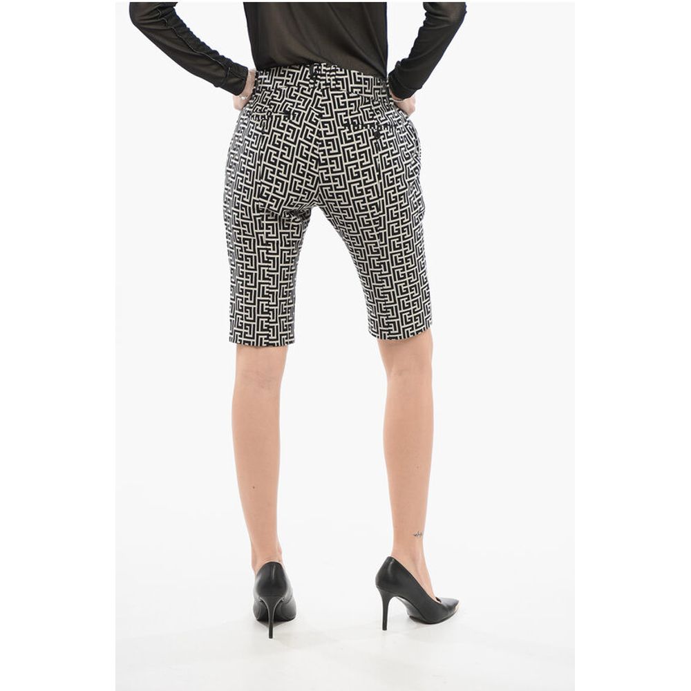 Balmain Monogram Cotton Skinny Fit Shorts