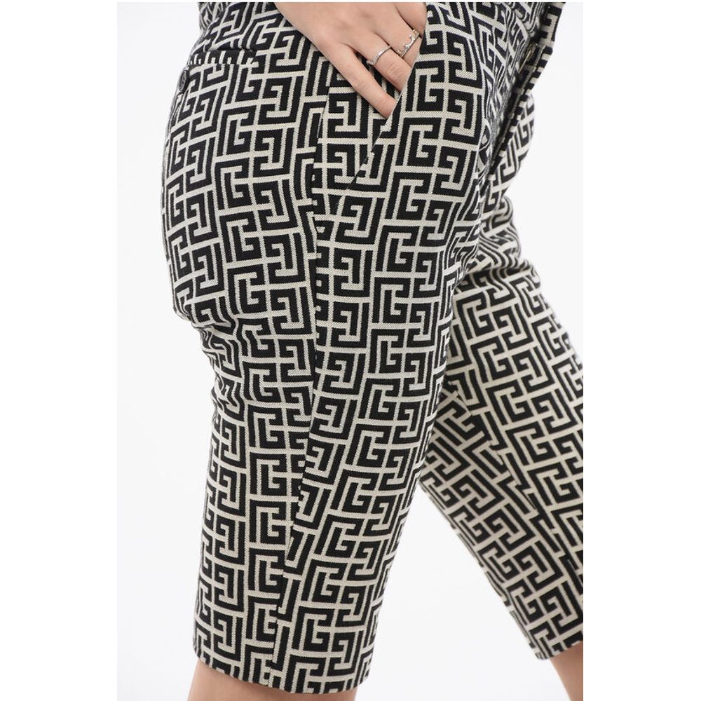 Balmain Monogram Cotton Skinny Fit Shorts