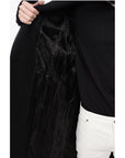Balmain Virgin Wool Blend Coat with Ribbed Knitted Details