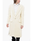 Balmain Wool Blend Slim Fit Coat with Padded Shoulders