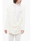 Balmain Viscose Wrap Blazer with Monogram Jacquard Details