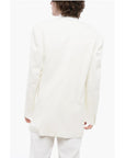 Balmain Viscose Wrap Blazer with Monogram Jacquard Details