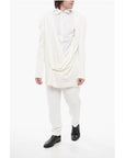 Balmain Viscose Wrap Blazer with Monogram Jacquard Details