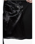Balmain Double-breasted Virgin Wool Blend Coat with Logoed Buttons