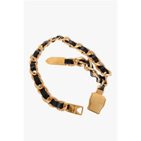 Balmain Leather Low-waisted Belt with Chain
