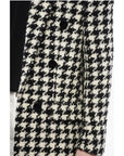 Balmain Houndstooth Patterned Tweed Coat with Velour Buttons