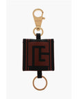 Balmain Leather Logoed Key Chain with Holder Hook