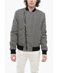 Balmain Monogram Padded Bomber Jacket with Decentralized Zip
