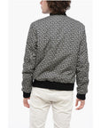 Balmain Monogram Padded Bomber Jacket with Decentralized Zip