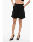 Balmain Single-pleated Cotton Tweed Shorts