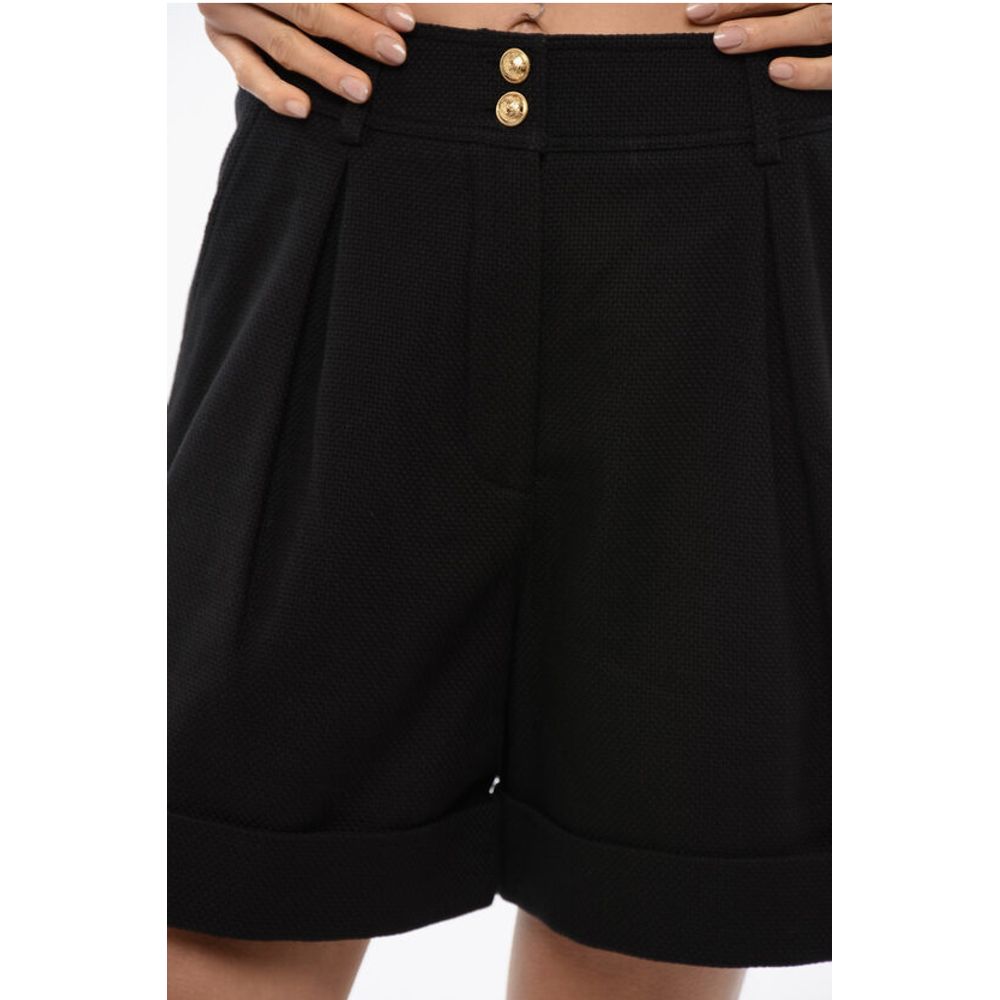 Balmain Single-pleated Cotton Tweed Shorts