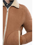 Balmain Monogrammed Shearling Bomber Jacket