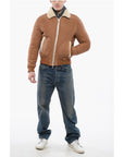 Balmain Monogrammed Shearling Bomber Jacket