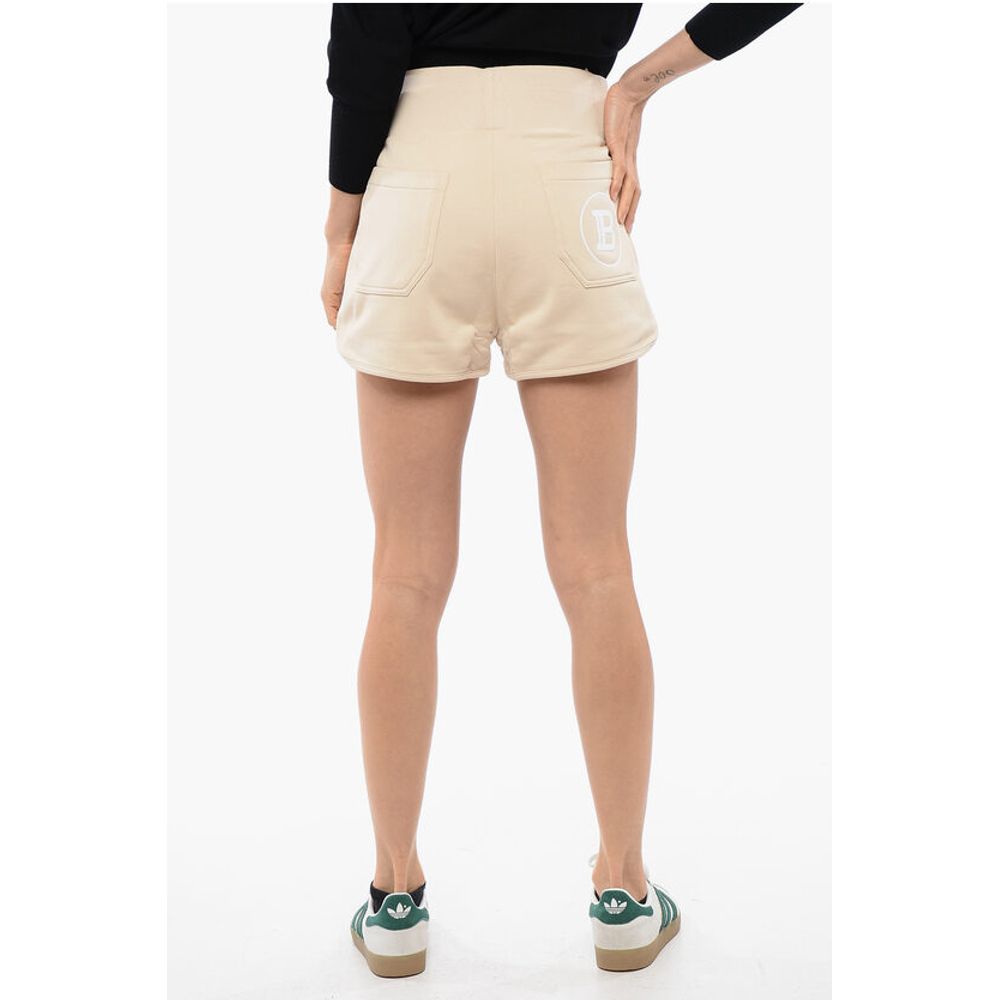 Balmain Brushed Multipocket Shorts with Flocked Logo