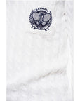 Balmain Turtleneck Cable Knit Cotton Sweater with Embroidered Emblem